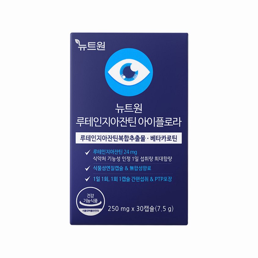 뉴트원 루테인지아잔틴 아이플로라 베타카로틴 눈건강 30캡슐, 1개